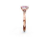 Rose gold Fancy Pink Radiant  Solitaire Beaded Band with Four-Prong Setting_27