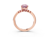 Rose gold Fancy Pink Radiant  Solitaire Beaded Band with Four-Prong Setting_28