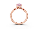 Rose gold Fancy Pink Radiant  Solitaire Beaded Band with Four-Prong Setting_29