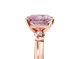 Rose gold Fancy Pink Radiant  Solitaire Beaded Band with Four-Prong Setting_30