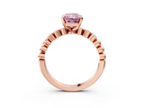 Rose gold Fancy Pink Radiant  Solitaire Bezel Accent Diamond Engagement Ring with Beaded Band and Four-Prong Setting_27