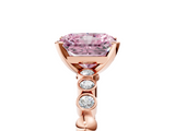Rose gold Fancy Pink Radiant  Solitaire Bezel Accent Diamond Engagement Ring with Beaded Band and Four-Prong Setting_29