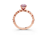 Rose gold Fancy Pink Radiant  Solitaire Bezel-Set Diamond Ring with Beaded Band and Four-Prong Setting_54