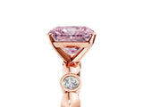 Rose gold Fancy Pink Radiant  Solitaire Bezel-Set Diamond Ring with Beaded Band and Four-Prong Setting_56