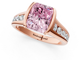 Rose gold Fancy Pink Radiant  Solitaire Bezel-Set Diamond Ring with Channel-Set Band_38