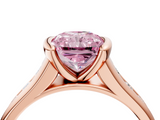 Rose gold Fancy Pink Radiant  Solitaire Bezel-Set Diamond Ring with Channel-Set Band_41