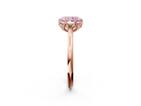 Rose gold Fancy Pink Radiant  Solitaire Cathedral Diamond Ring with Six-Prong Setting_19