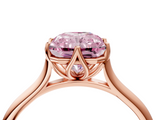 Rose gold Fancy Pink Radiant  Solitaire Cathedral Diamond Ring with Six-Prong Setting_21