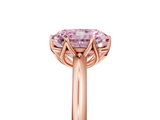Rose gold Fancy Pink Radiant  Solitaire Cathedral Diamond Ring with Six-Prong Setting_22