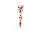 Rose gold Fancy Pink Radiant  Solitaire Celtic Knot Engagement Ring with Four-Prong Setting_43