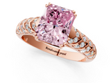 Rose gold Fancy Pink Radiant  Solitaire Chevron Pave Diamond Engagement Ring with Six-Prong Setting_4