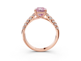 Rose gold Fancy Pink Radiant  Solitaire Chevron Pave Diamond Engagement Ring with Six-Prong Setting_6