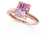 Rose gold Fancy Pink Radiant  Solitaire Diamond Engagement Ring with Four-Prong Setting on a Classic Band_4