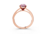 Rose gold Fancy Pink Radiant  Solitaire Diamond Engagement Ring with Four-Prong Setting on a Classic Band_6