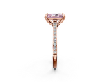 Rose gold Fancy Pink Radiant  Solitaire Diamond Engagement Ring with Pave Band and Six-Prong Setting_22
