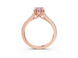 Rose gold Fancy Pink Radiant  Solitaire Diamond Engagement Ring with Pave Band and Six-Prong Setting_23