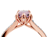 Rose gold Fancy Pink Radiant  Solitaire Diamond Engagement Ring with Pave Band and Six-Prong Setting_24