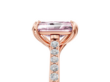 Rose gold Fancy Pink Radiant  Solitaire Diamond Engagement Ring with Pave Band and Six-Prong Setting_25