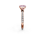 Rose gold Fancy Pink Radiant  Solitaire Diamond Pavé Band with Four-Prong Setting_30