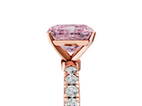 Rose gold Fancy Pink Radiant  Solitaire Diamond Pavé Band with Four-Prong Setting_33