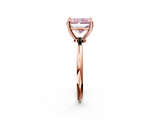 Rose gold Fancy Pink Radiant  Solitaire Diamond Ring with 4-Prong Setting on a Classic Band_5