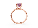 Rose gold Fancy Pink Radiant  Solitaire Diamond Ring with 4-Prong Setting on a Classic Band_6