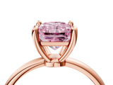 Rose gold Fancy Pink Radiant  Solitaire Diamond Ring with 4-Prong Setting on a Classic Band_7