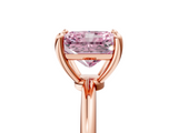 Rose gold Fancy Pink Radiant  Solitaire Diamond Ring with 4-Prong Setting on a Classic Band_8