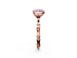 Rose gold Fancy Pink Radiant  Solitaire Diamond Ring with Bamboo Band and Four-Prong Setting_67