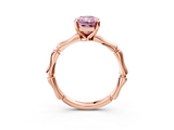 Rose gold Fancy Pink Radiant  Solitaire Diamond Ring with Bamboo Band and Four-Prong Setting_68