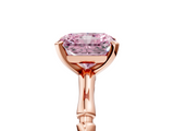 Rose gold Fancy Pink Radiant  Solitaire Diamond Ring with Bamboo Band and Four-Prong Setting_70