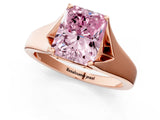 Rose gold Fancy Pink Radiant  Solitaire Diamond Ring with Cathedral Band and Four-Prong Setting_67