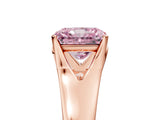 Rose gold Fancy Pink Radiant  Solitaire Diamond Ring with Cathedral Band and Four-Prong Setting_71