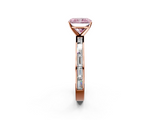 Rose gold Fancy Pink Radiant  Solitaire Diamond Ring with Channel-Set Baguette Band and Four-Prong Setting_87