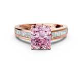 Rose gold Fancy Pink Radiant  Solitaire Diamond Ring with Channel-Set Band and Four-Prong Setting_3