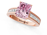 Rose gold Fancy Pink Radiant  Solitaire Diamond Ring with Channel-Set Band and Four-Prong Setting_4