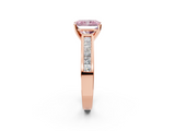 Rose gold Fancy Pink Radiant  Solitaire Diamond Ring with Channel-Set Band and Four-Prong Setting_5