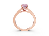 Rose gold Fancy Pink Radiant  Solitaire Diamond Ring with Channel-Set Band and Four-Prong Setting_6