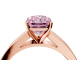 Rose gold Fancy Pink Radiant  Solitaire Diamond Ring with Channel-Set Band and Four-Prong Setting_7