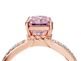 Rose gold Fancy Pink Radiant  Solitaire Diamond Ring with Channel Set Band and Six-Prong Setting_52