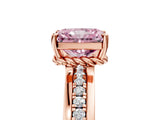 Rose gold Fancy Pink Radiant  Solitaire Diamond Ring with Channel Set Band and Six-Prong Setting_53