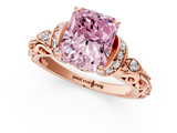Rose gold Fancy Pink Radiant  Solitaire Diamond Ring with Filigree Band and Four-Prong Setting_29