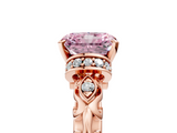 Rose gold Fancy Pink Radiant  Solitaire Diamond Ring with Filigree Band and Four-Prong Setting_33