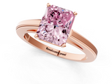 Rose gold Fancy Pink Radiant  Solitaire Diamond Ring with Four-Prong Setting and Classic Band_4
