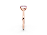 Rose gold Fancy Pink Radiant  Solitaire Diamond Ring with Four-Prong Setting and Classic Band_5