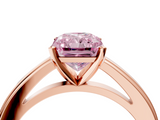 Rose gold Fancy Pink Radiant  Solitaire Diamond Ring with Four-Prong Setting and Classic Band_7
