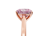 Rose gold Fancy Pink Radiant  Solitaire Diamond Ring with Four-Prong Setting and Classic Band_8