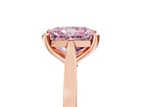 Rose gold Fancy Pink Radiant  Solitaire Diamond Ring with Four-Prong Setting and Tapered Band 5