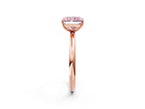 Rose gold Fancy Pink Radiant  Solitaire Diamond Ring with Four-Prong Setting on a Plain Band_22