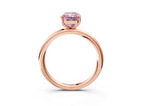 Rose gold Fancy Pink Radiant  Solitaire Diamond Ring with Four-Prong Setting on a Plain Band_23